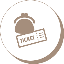 販売機でチケットを購入する